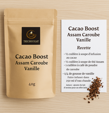 👉 Thé chocolaté énergisant – Assam Vanille | Alternative au café | 40g