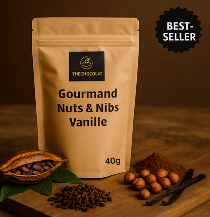 👉 Thé chocolaté intense – Nibs & Vanille | Saveur cacao profonde | 40g